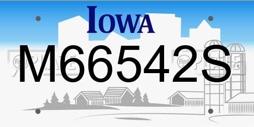 M66542S Iowa License Plate