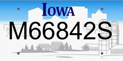 M66842S Iowa License Plate