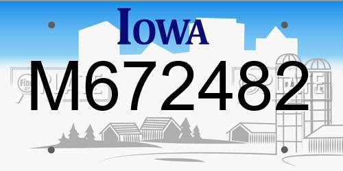 M672482 Iowa License Plate