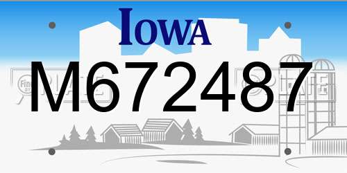 M672487 Iowa License Plate