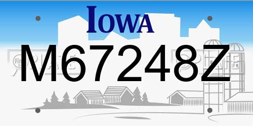 M67248Z Iowa License Plate