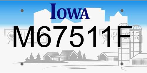 M67511F Iowa License Plate