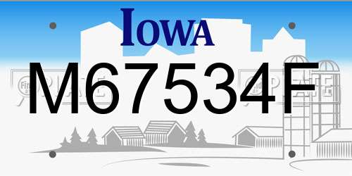 M67534F Iowa License Plate