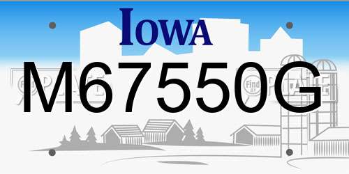 M67550G Iowa License Plate