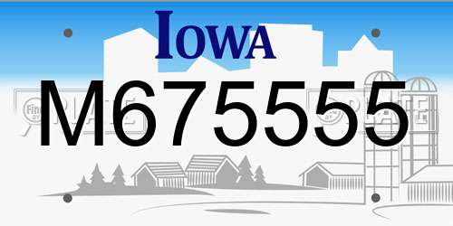 M675555 Iowa License Plate