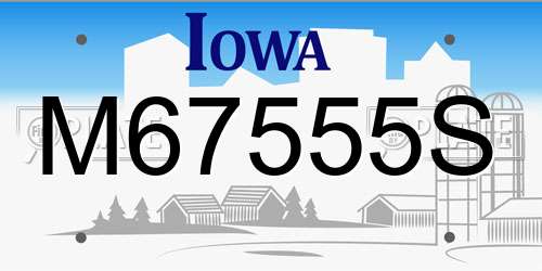M67555S Iowa License Plate