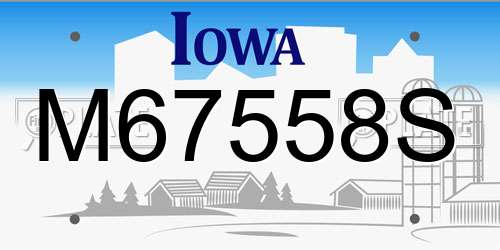 M67558S Iowa License Plate