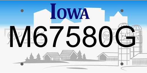 M67580G Iowa License Plate
