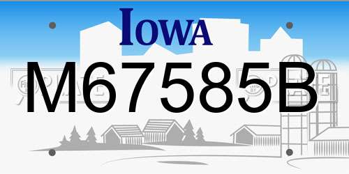 M67585B Iowa License Plate