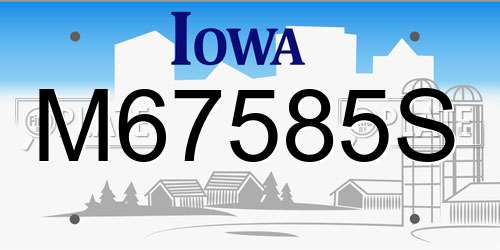 M67585S Iowa License Plate