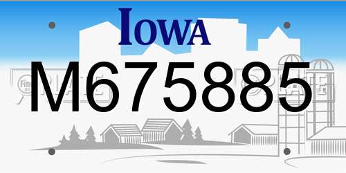 M675885 Iowa License Plate