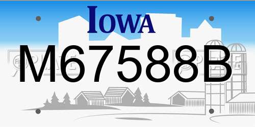 M67588B Iowa License Plate