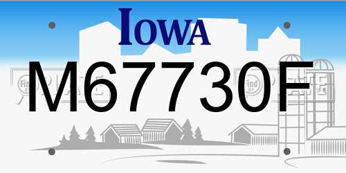 M67730F Iowa License Plate