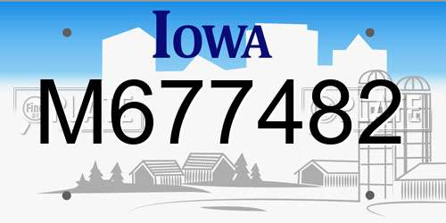 M677482 Iowa License Plate