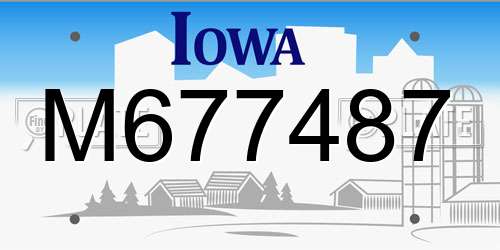 M677487 Iowa License Plate