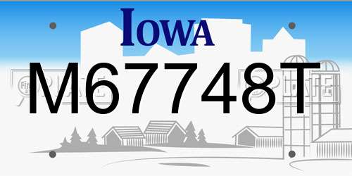M67748T Iowa License Plate