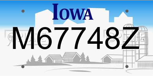 M67748Z Iowa License Plate