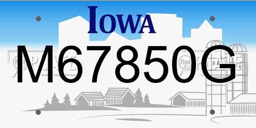 M67850G Iowa License Plate