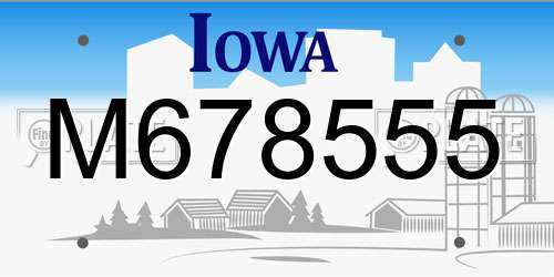 M678555 Iowa License Plate