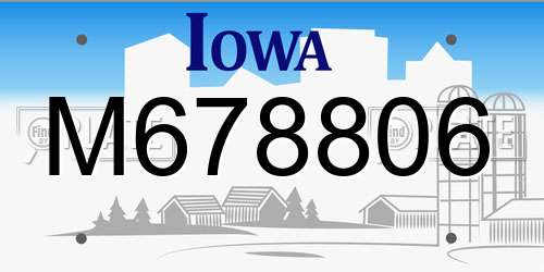 M678806 Iowa License Plate