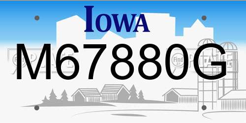 M67880G Iowa License Plate