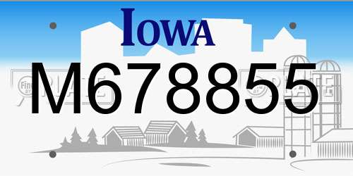 M678855 Iowa License Plate