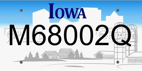 M68002Q Iowa License Plate