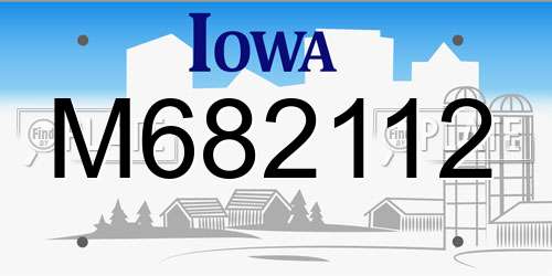M682112 Iowa License Plate