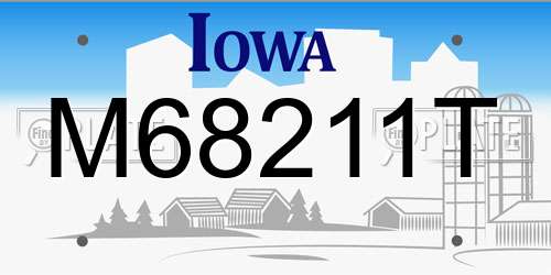 M68211T Iowa License Plate