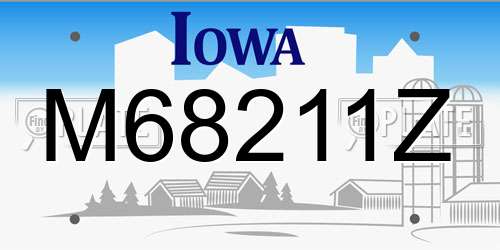 M68211Z Iowa License Plate