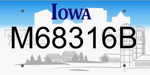 M68316B Iowa License Plate