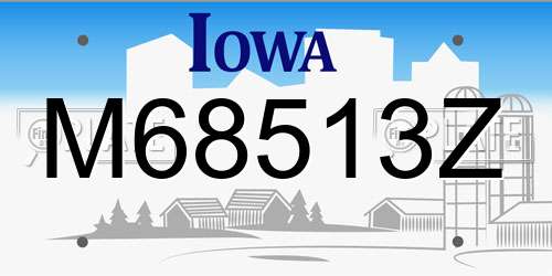 M68513Z Iowa License Plate