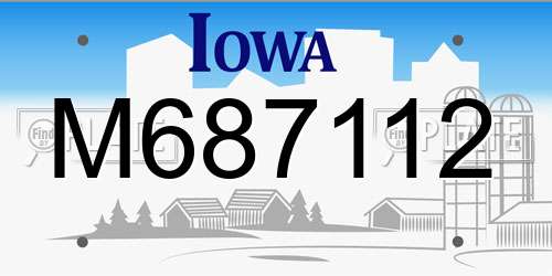M687112 Iowa License Plate