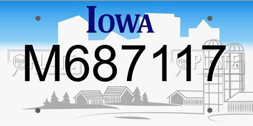 M687117 Iowa License Plate