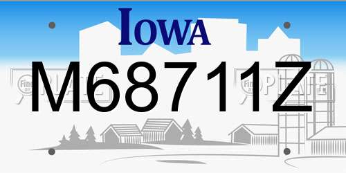 M68711Z Iowa License Plate