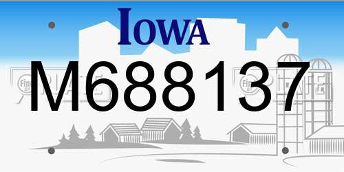 M688137 Iowa License Plate