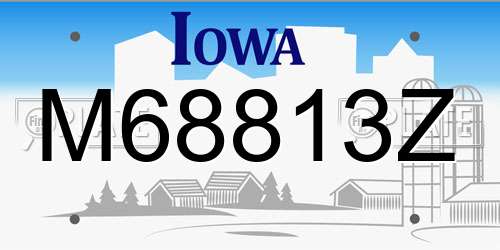 M68813Z Iowa License Plate