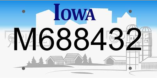 M688432 Iowa License Plate