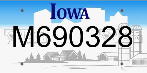 M690328 Iowa License Plate