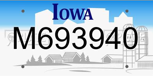 M693940 Iowa License Plate