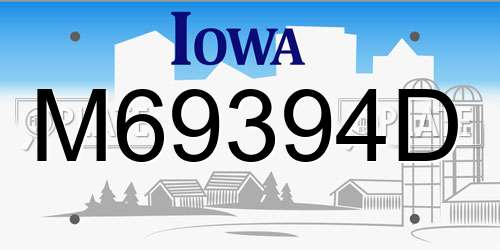 M69394D Iowa License Plate