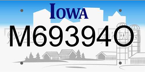 M69394O Iowa License Plate