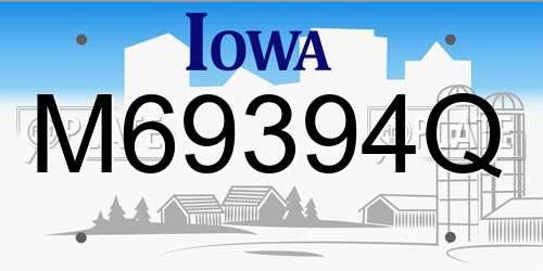 M69394Q Iowa License Plate