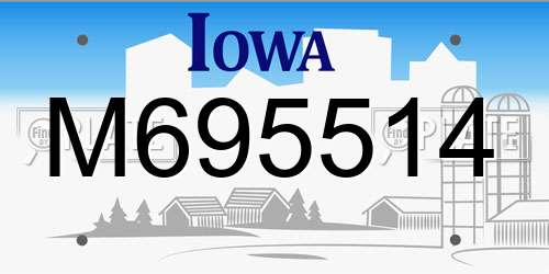 M695514 Iowa License Plate