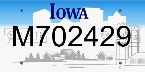 M702429 Iowa License Plate