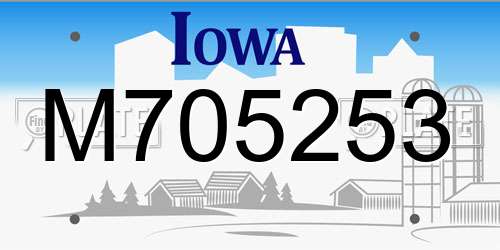 M705253 Iowa License Plate