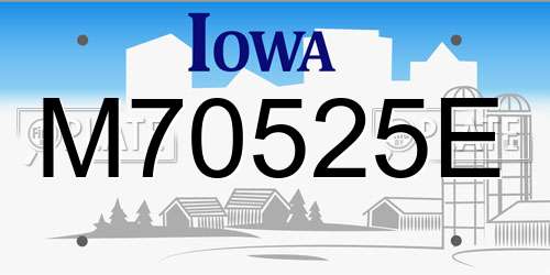 M70525E Iowa License Plate