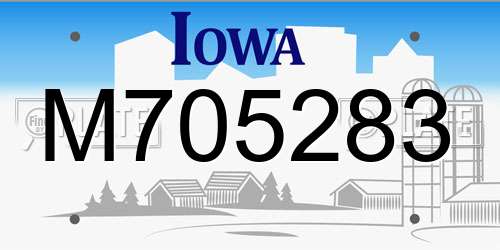 M705283 Iowa License Plate