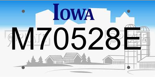 M70528E Iowa License Plate