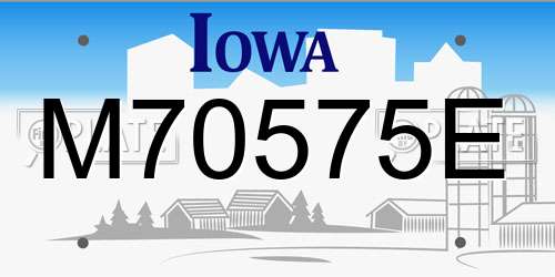 M70575E Iowa License Plate